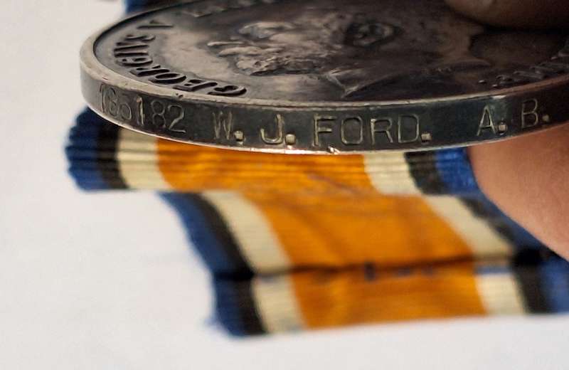 WW1 1914 - 1918 British war medal WJ Ford 186182