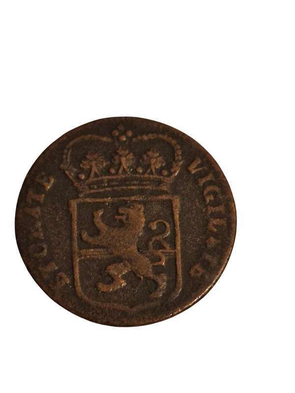 Antique 1768 Netherlands Over yssel Duit coin