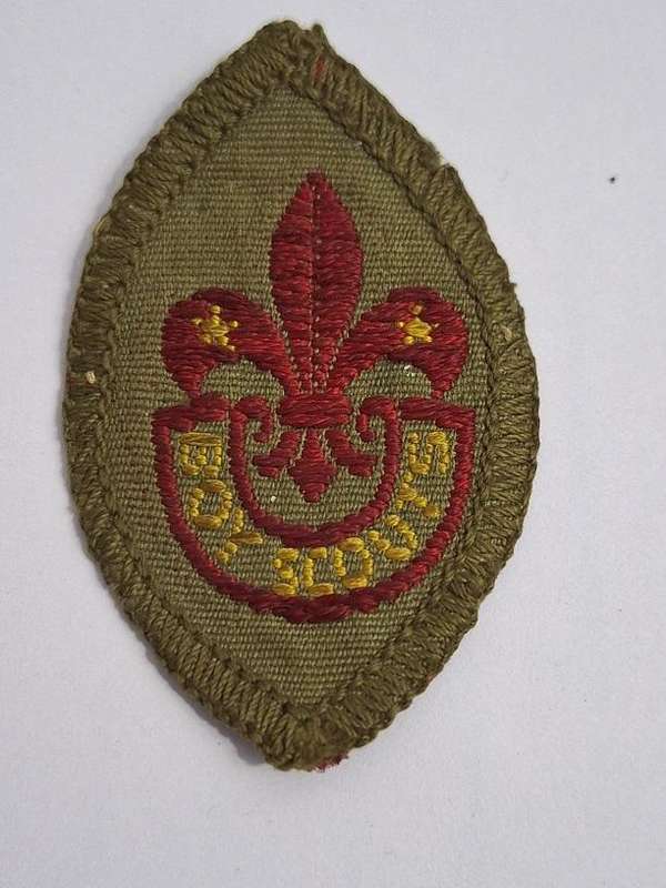 Vintage red flame boy scout fireman proficiency badge