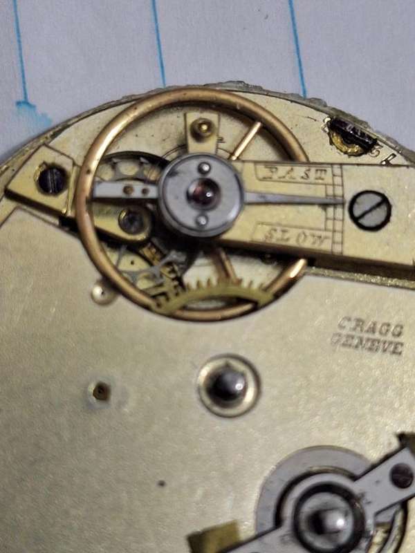 Antique Cragg Geneve pocket watch face and movement