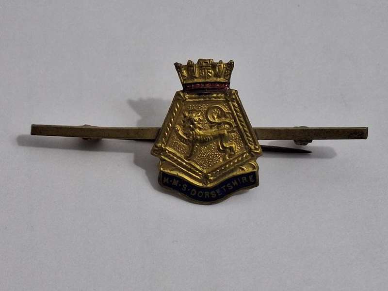 Vintage HMS Dorsetshire sweetheart brooch