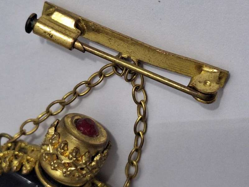 Vintage Petit Point perfume bottle brooch