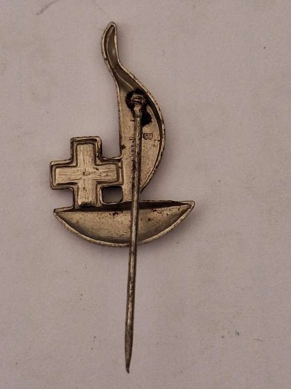1940s Red cross sail boat pin