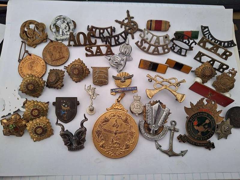 Variety of military badges