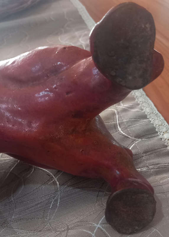 Vintage Mid Century Italy Alvino Bagni? Brutalist Terracotta Red, Brown, Orange Bull Sculpture