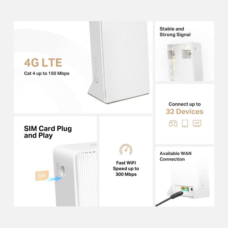 Mercusys MB110-4G-V2 300 Mbps Wireless N 4G LTE Router