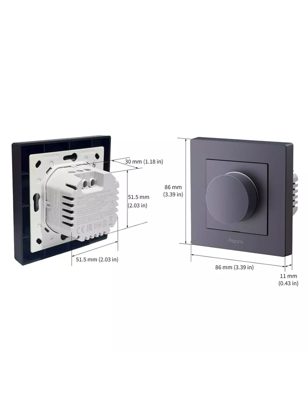 Aqara Dimmer Switch H2 EU 2 in 1 With Neutral & No Neutral (Gray) | AQ-CTRL-DIM-SW-WALL-G