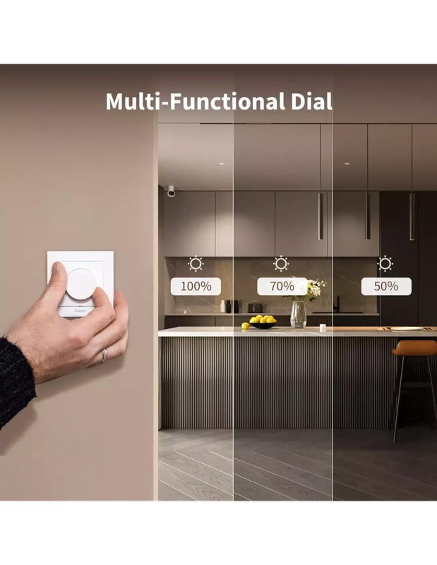 Aqara Dimmer Switch H2 EU 2 in 1 With Neutral & No Neutral (White) | AQ-CTRL-DIM-SW-WALL-W