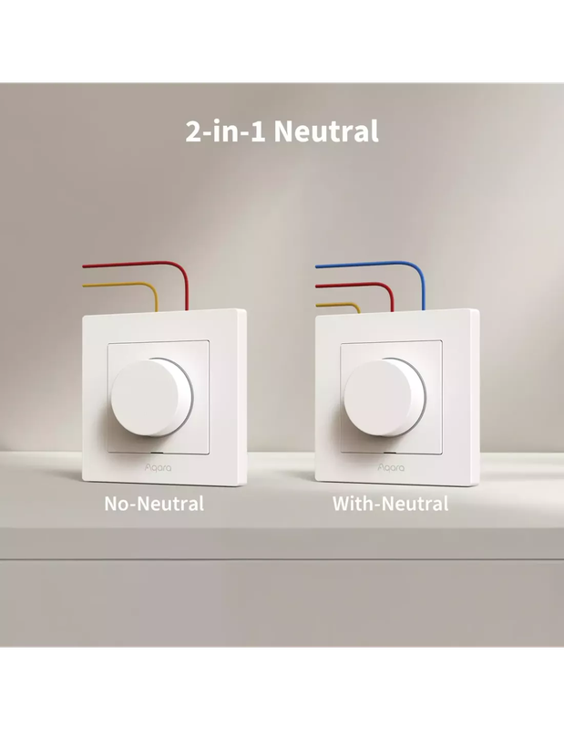 Aqara Dimmer Switch H2 EU 2 in 1 With Neutral & No Neutral (White) | AQ-CTRL-DIM-SW-WALL-W
