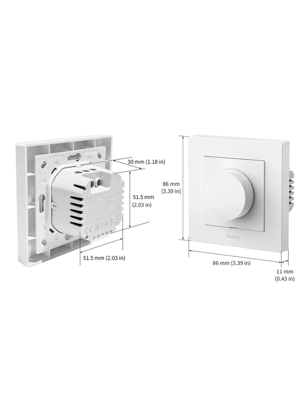 Aqara Dimmer Switch H2 EU 2 in 1 With Neutral & No Neutral (White) | AQ-CTRL-DIM-SW-WALL-W