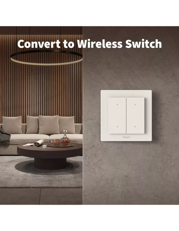 Aqara Light Switch H2 EU - 2 in 1 With Neutral & No Neutral (4 Buttons, 2 Channels) | AQ-CTRL-SW4-WA