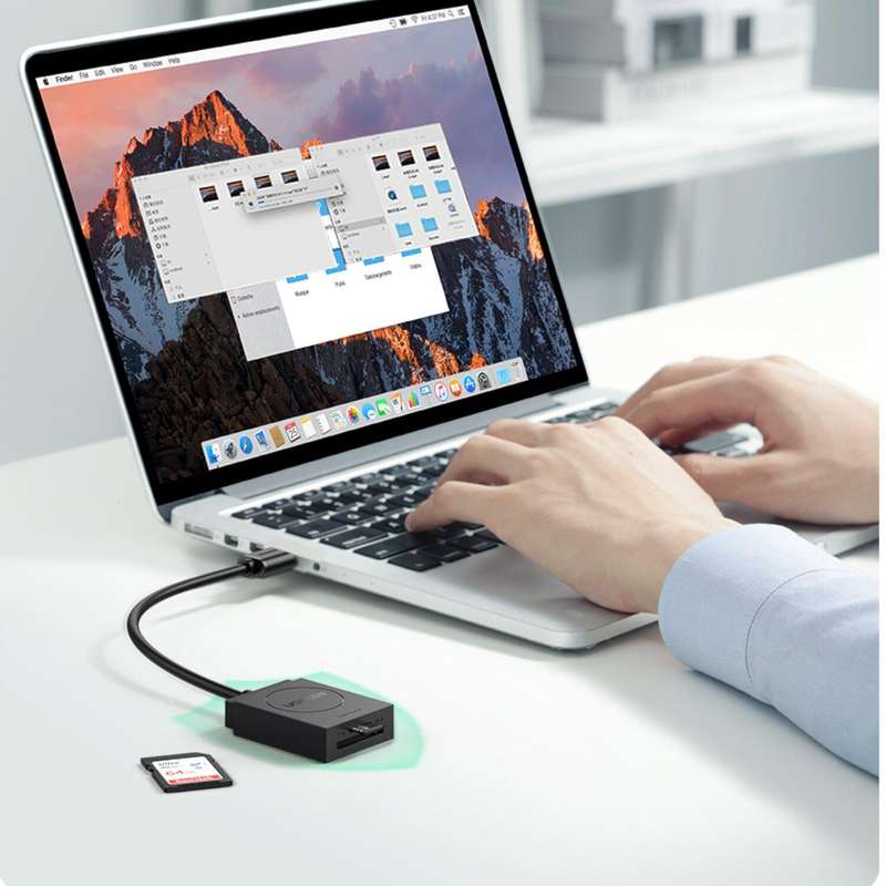UGreen 20250 USB 3.0 Dual Slot Card Reader for SD/TF Cards  5Gbps Data Transfer