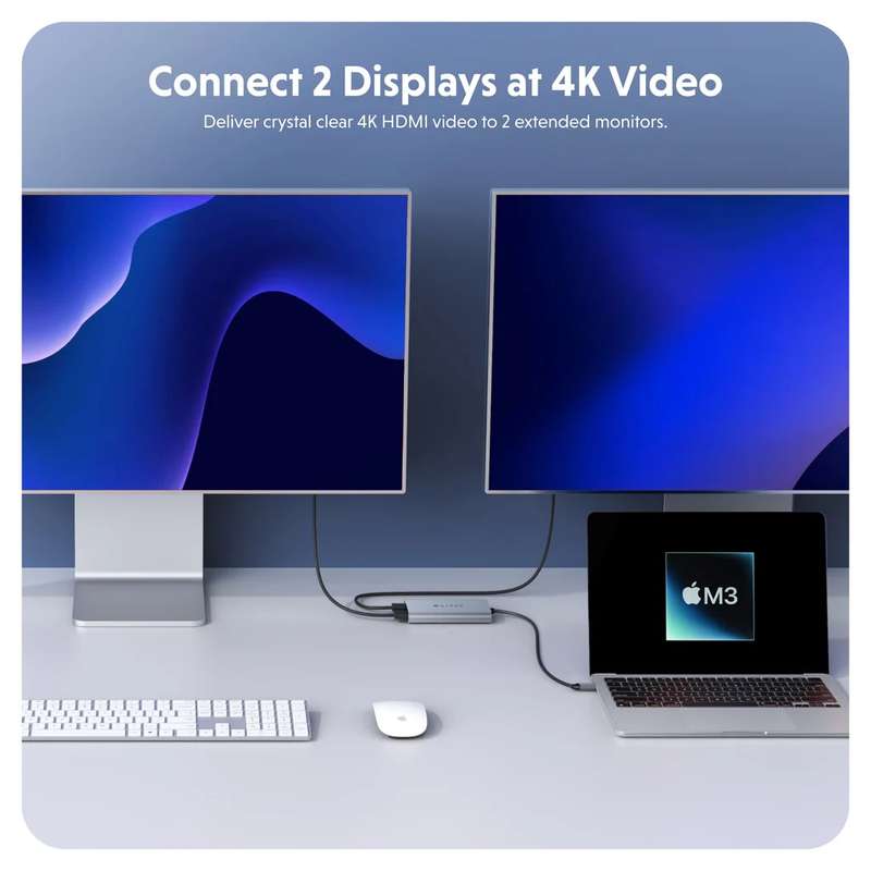 HyperDrive Dual 4K HDMI to USB-C Adapter (for MacBook M1, M2, and M3)
