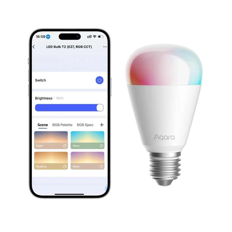 Aqara Lighting - LED Bulb T2 - RGB Colour Changing - Tunable White CCT - E27 Base |LB-L02D