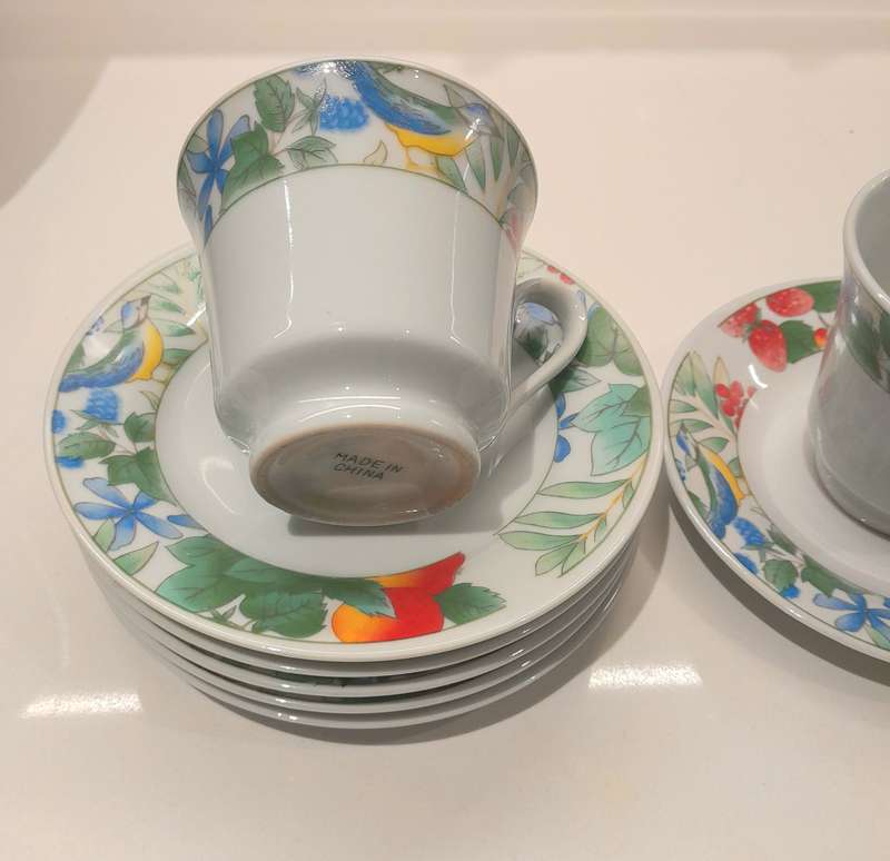 Vintage porcelain tea cup and saucer set 12pce