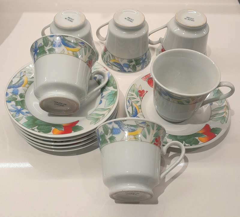 Vintage porcelain tea cup and saucer set 12pce