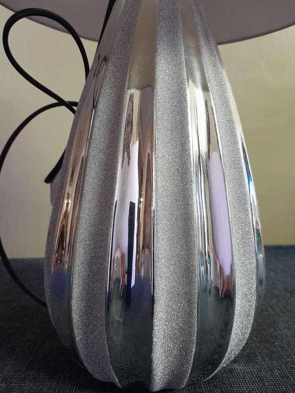 Beautiful Silver and Cream table lamp lampshade