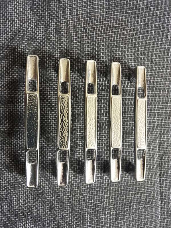 Vintage metal door handles silver x 5