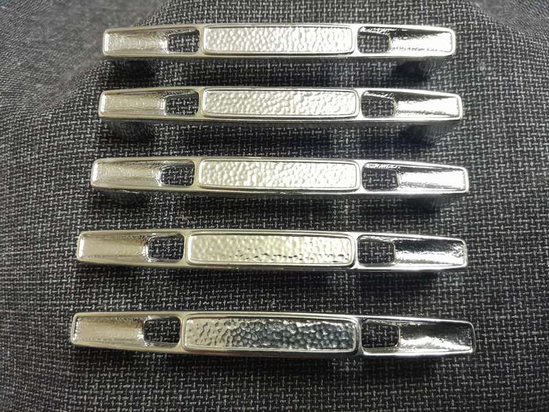 Vintage metal door handles silver x 5