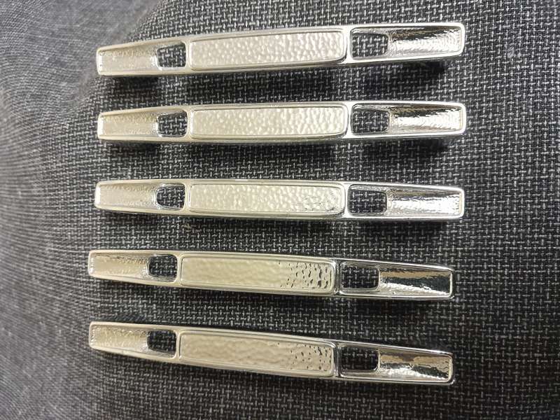 Vintage metal door handles silver x 5