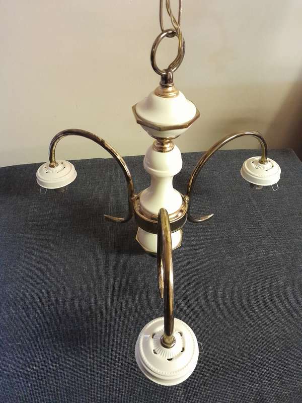 Vintage chandelier 3 arm light fittings x 2