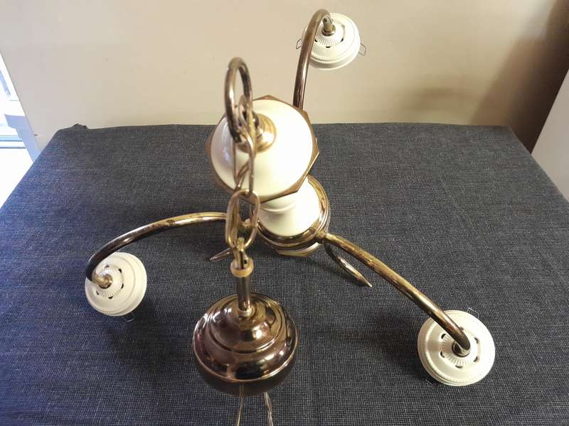 Vintage chandelier 3 arm light fittings x 2