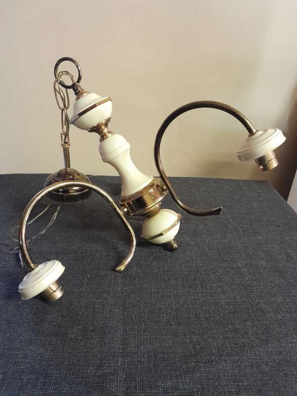Vintage chandelier 3 arm light fittings x 2