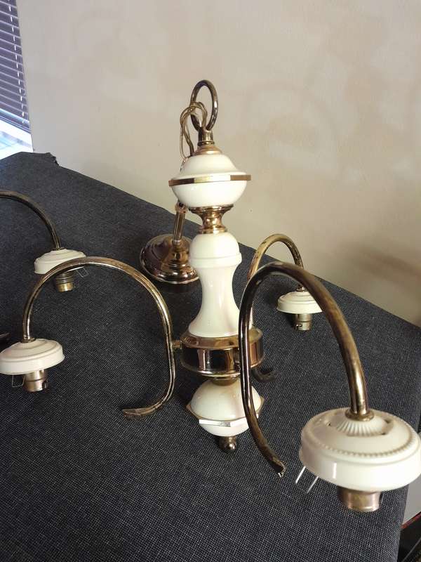 Vintage chandelier 3 arm light fittings x 2