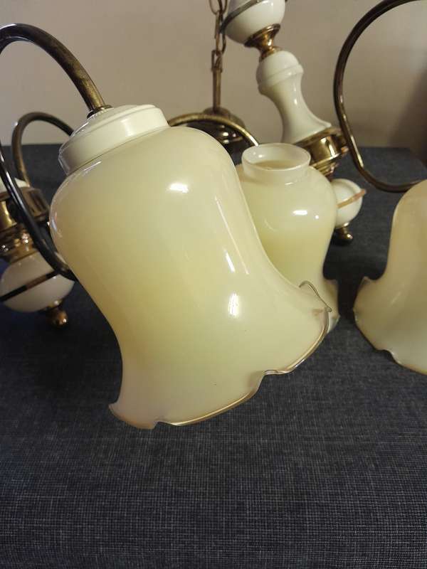 Vintage chandelier 3 arm light fittings x 2