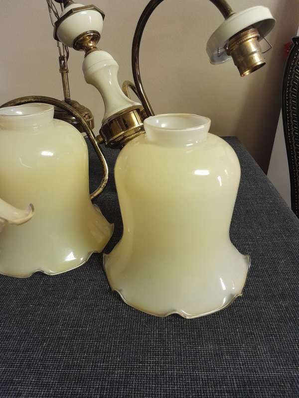 Vintage chandelier 3 arm light fittings x 2