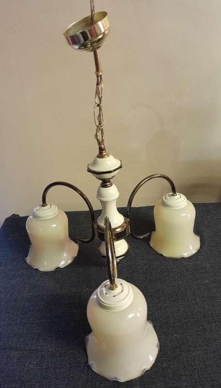 Vintage chandelier 3 arm light fittings x 2