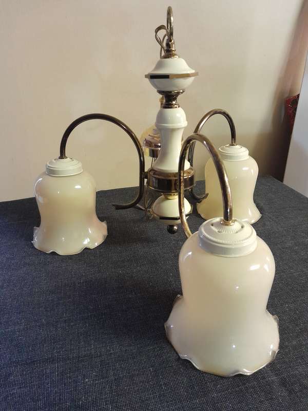 Vintage chandelier 3 arm light fittings x 2