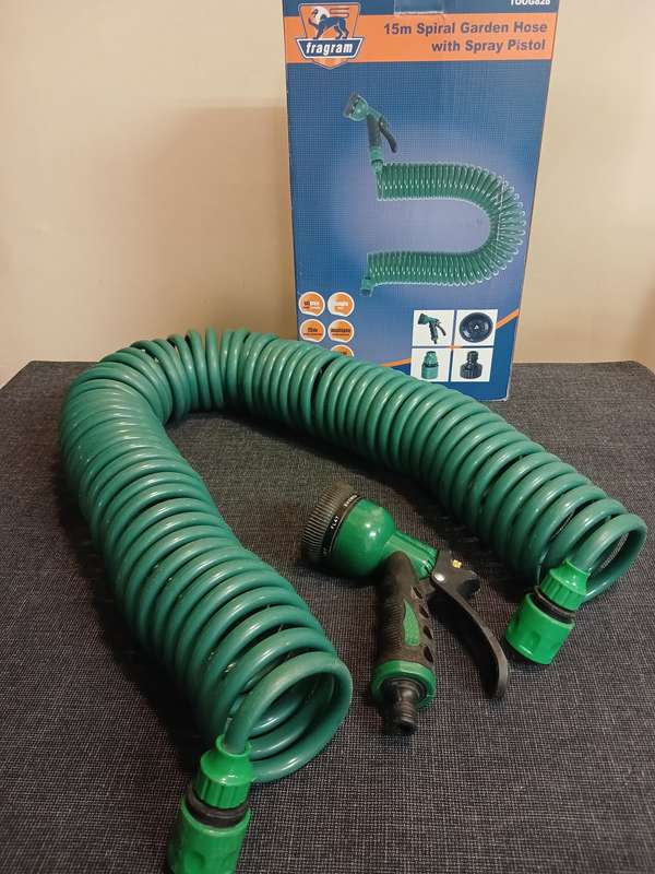 Spiral Garden Hose 15m with sprayer