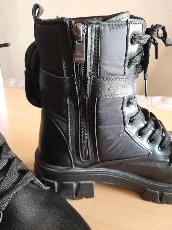 Black combat boots