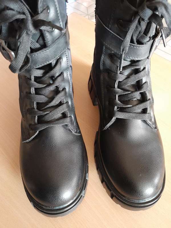 Black combat boots