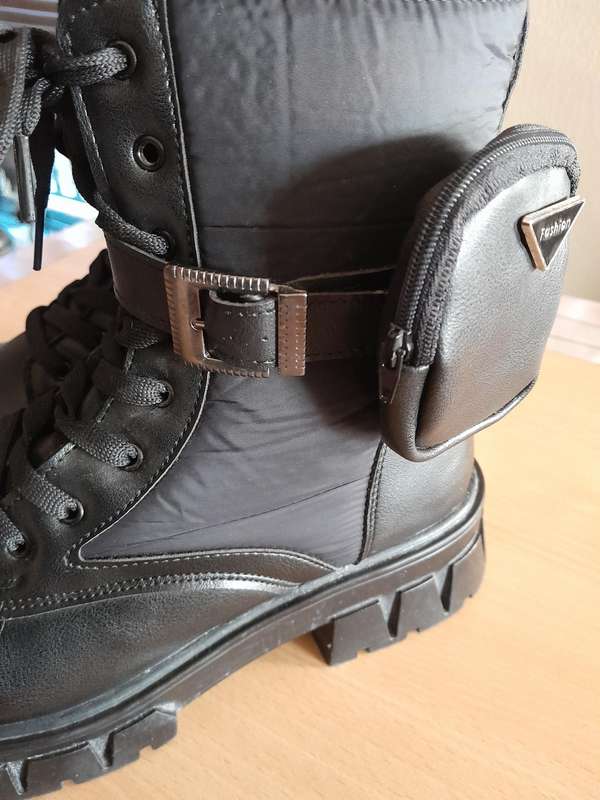 Black combat boots