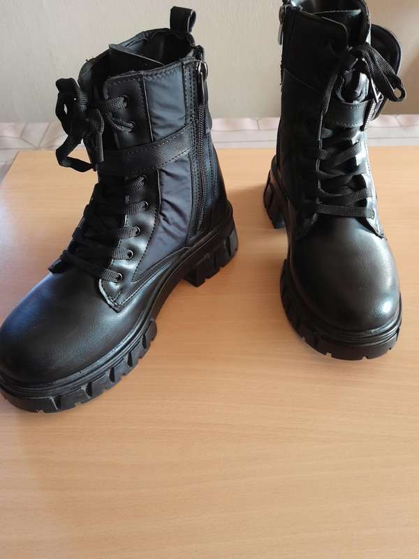 Black combat boots
