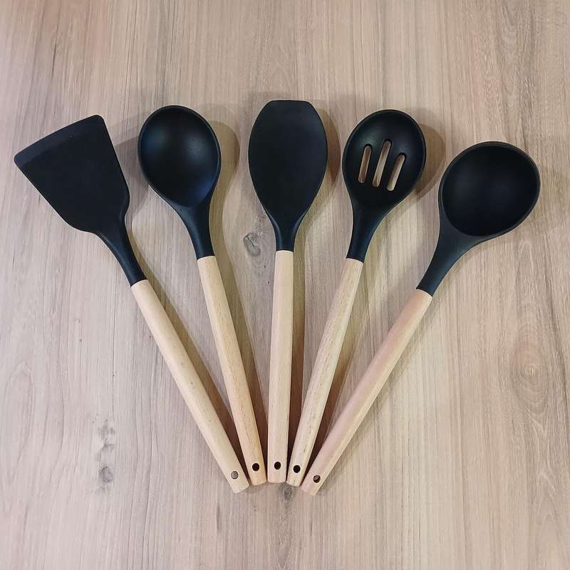 Silicone kitchen spoon set 5 piece