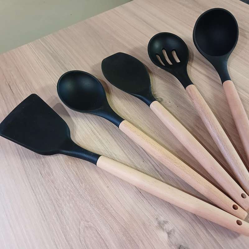 Silicone kitchen spoon set 5 piece