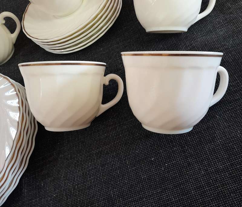Vintage White Gold Rim French Tea Set 18pc