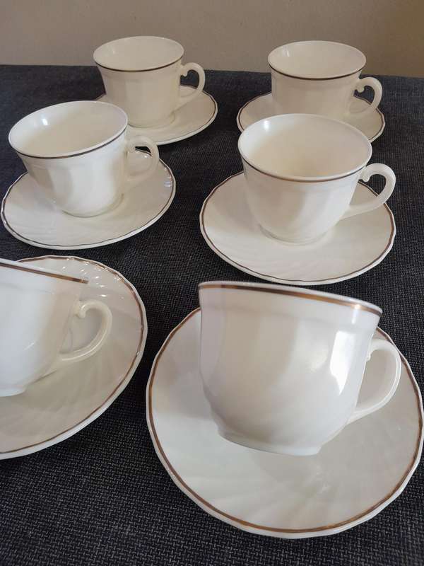 Vintage White Gold Rim French Tea Set 18pc