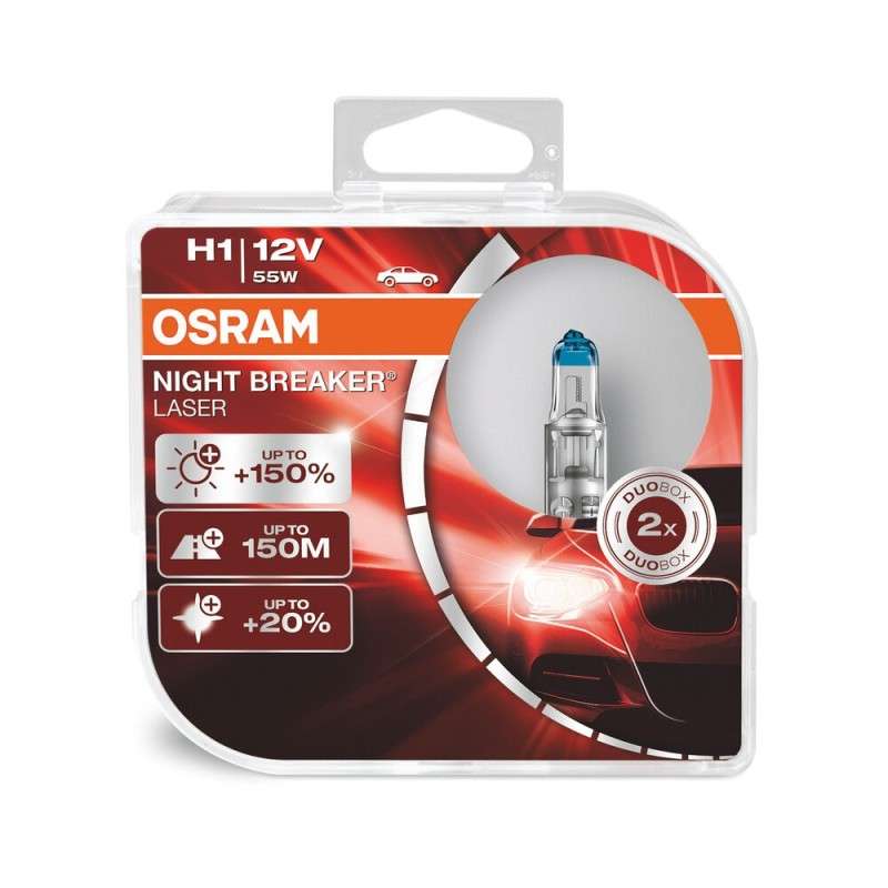 OSRAM Night Breaker Laser Set H1, H3, H4, H7, H8, H11, HB3 or HB4