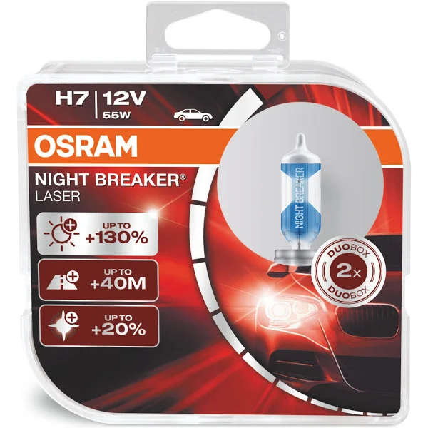 OSRAM Night Breaker Laser Set H1, H3, H4, H7, H8, H11, HB3 or HB4