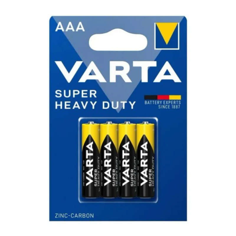 Varta Battery Range AA(Alkaline), AA or AAA (Zinc Carbon)