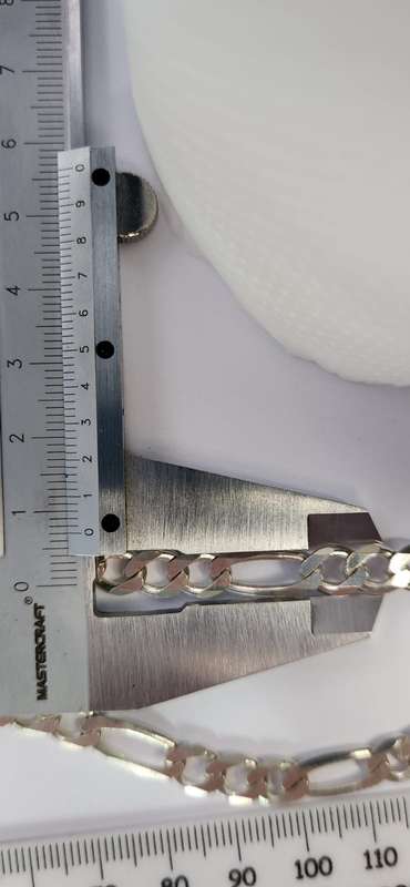 55cm x 7mm Sterling Silver Figaro Chain necklace 25.8gram