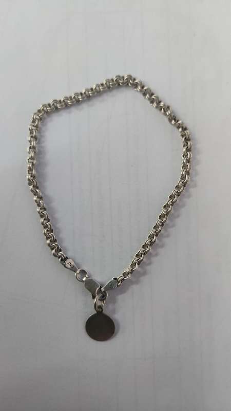19CM BRACELET WITH DISC - 925 STERLING SILVER - 5.7GRAM