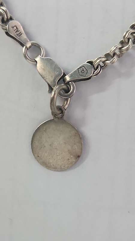 19CM BRACELET WITH DISC - 925 STERLING SILVER - 5.7GRAM