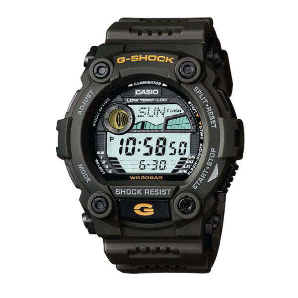 CASIO G-7900-3DR G SHOCK GREEN DIGITAL TIDE WATCH
