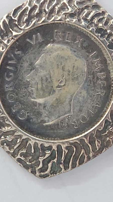 1943 3 DARIUS GEORGIVS VI REX IMPERATOR COIN ON 22CM CHAIN 925 STERLING SILVER