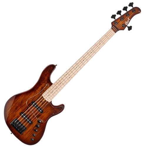 CORT GB FUSION 5 ABB 5 STRING BASS GUITAR, ALDER BODY WITH SPALTED MAPLE TOP, ROSEWOOD FRETBOARD, AN